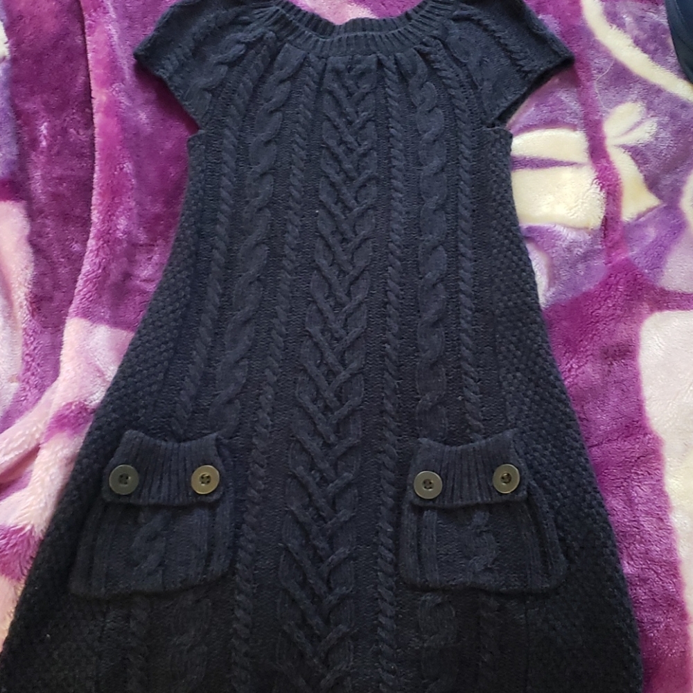 A blue  knitted petite dress